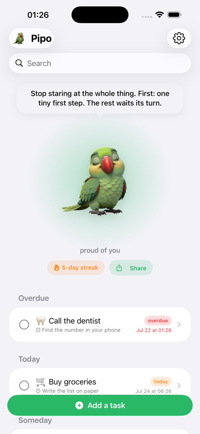 Pipo Todo — screen 1 of 8
